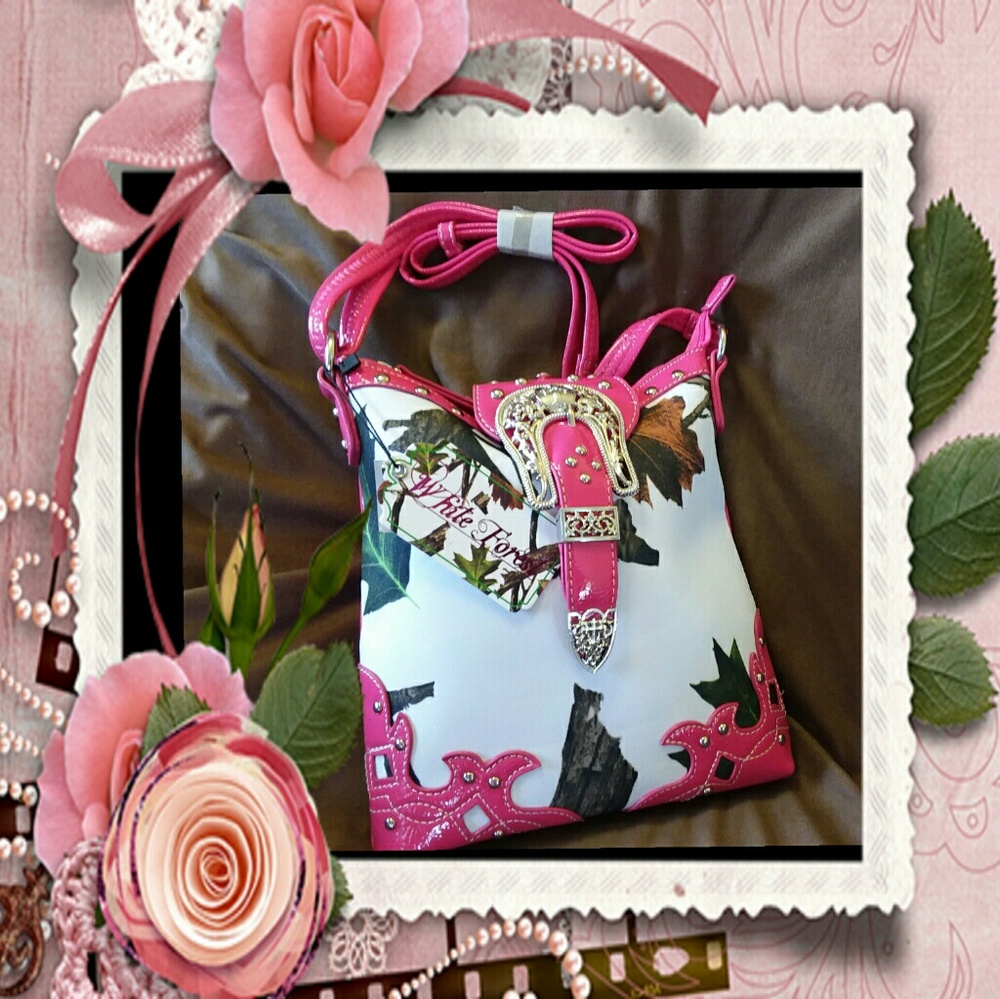 ** Cowgirl trendy white leaves concealed we…